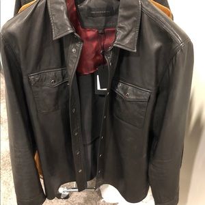 John Varvatos USA leather shirt